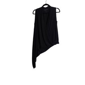 BCBGMAXAZRIA Cecil Asymmetric Sleeveless Top In Black Size Small